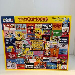 White Mountain puzzle🔴2/$20🔴Saturday Morning Cartoons 1000 Piece Jigsaw Puzzle